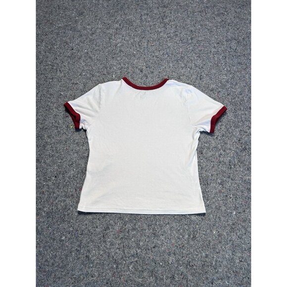 Levi’s Women’s White Ringer T-Shirt Cowboy Hat Graphic Short Sleeve Casual Tee - Picture 6 of 7